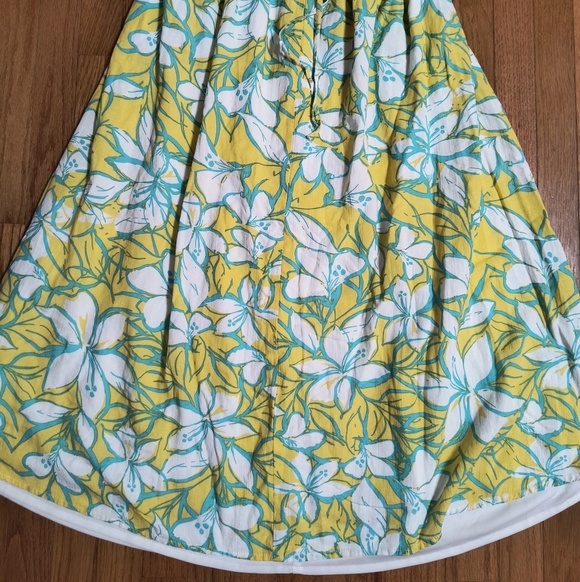 Sincerely Jules Smocked Floral Maxi Sundress, Women's Small,Yellow/Blue - Picture 2 of 16